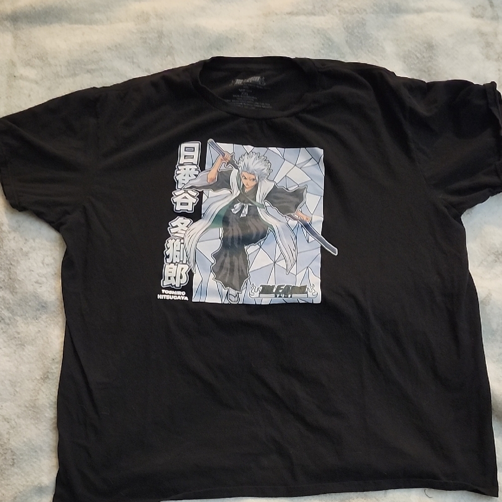 Black Bleach Graphic Men T-Shirt Toshiro Hitsugaya Size 2XL